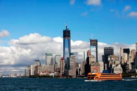 Regular ferry service between New York City - Manhattan and Staten Island Stock Photos