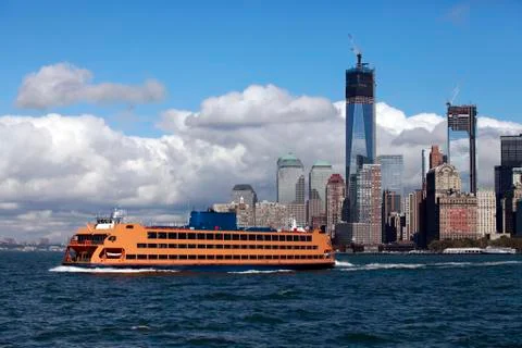 Regular ferry service between New York City - Manhattan and Staten Island Stock Photos