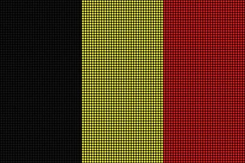 Regular grid of circular dots forming the flag of Belgium Stock Illustration