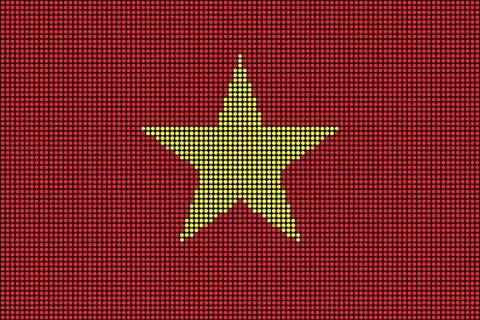 Regular grid of circular dots forming the flag of Vietnam Stock Illustration