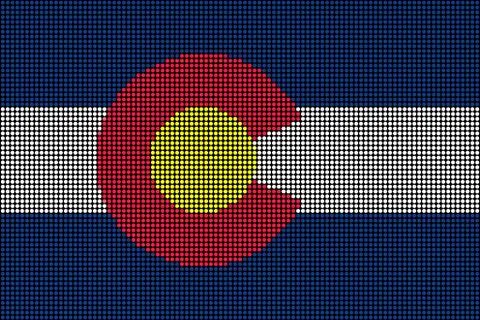 Regular grid of circular dots forming the flag of Colorado Stock Illustration
