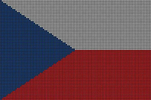 Regular grid of circular dots forming the flag of the Czech Republic Stock Illustration