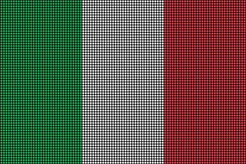 Regular grid of circular dots forming the flag of Italy Stock Illustration