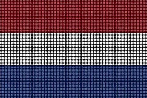 Regular grid of circular dots forming the flag of the Netherlands Stock Illustration