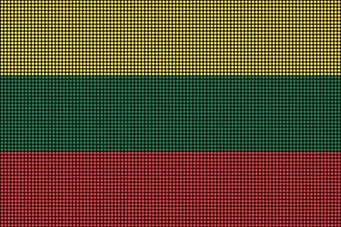 Regular grid of circular dots forming the flag of Lithuania Stock Illustration