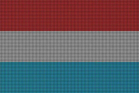Regular grid of circular dots forming the flag of Luxembourg Stock Illustration