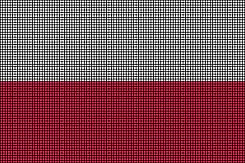Regular grid of circular dots forming the flag of Poland Stock Illustration