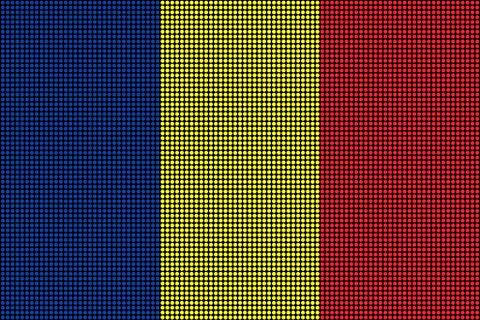 Regular grid of circular dots forming the flag of Romania Stock Illustration