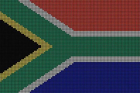 Regular grid of circular dots forming the flag of South Africa Stock Illustration