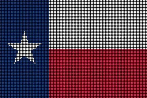 Regular grid of circular dots forming the flag of Texas Stock Illustration