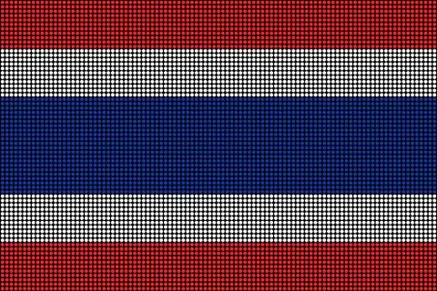 Regular grid of circular dots forming the flag of Thailand Stock Illustration
