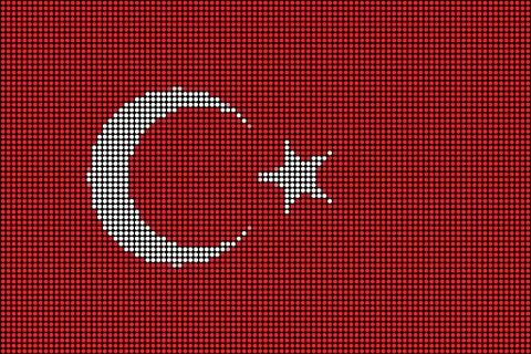 Regular grid of circular dots forming the flag of Turkey Stock Illustration
