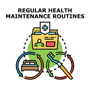 Regular health maintenance routines vector concept Stock Illustration