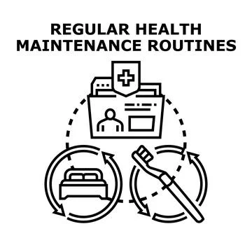 Regular health maintenance routines vector concept Stock Illustration