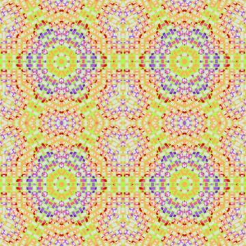 Regular hexagon pattern orange green red purple Stock Illustration