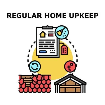 Regular home upkeep planning and property maintenance tasks Ilustración de archivo