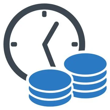 Regular Income Flat Icon Stock Illustration
