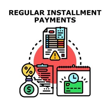 Regular installment payments planning system managing finances Ilustração Stock