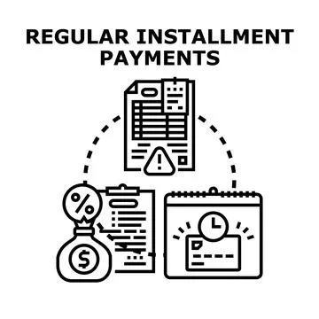 Regular installment payments planning system managing finances Ilustração Stock