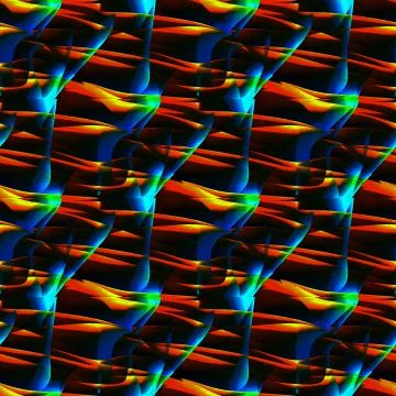 Regular intricate pattern red blue yellow orange red dimensional Stock Illustration