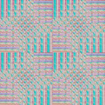 Regular intricate pattern turquoise pink purple shifted Stock Illustration