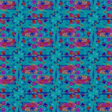 Regular intricate pattern turquoise purple blue Stock Illustration