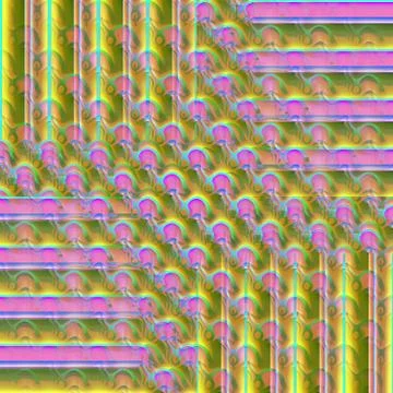 Regular intricate pattern yellow green pink violet shifted Stock Illustration