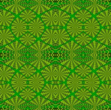 Regular intricate squares pattern green shades Stock Illustration