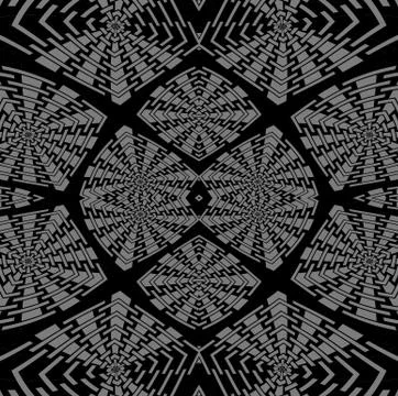 Regular intricate squares pattern silver gray black Stock Illustration