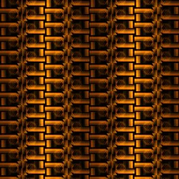 Regular intricate stripes pattern yellow orange brown black vertically Illustrazione stock