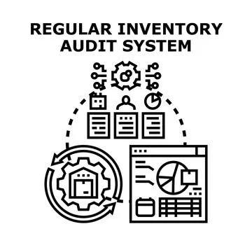 Regular inventory audit system concept icon vector Stock Illustration