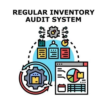 Regular inventory audit system concept icon vector Stock Illustration