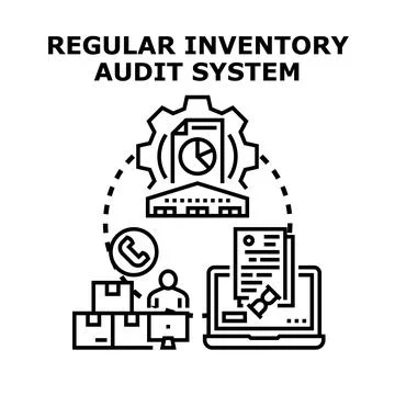 Regular inventory audit system managing business logistics Stock Illustration