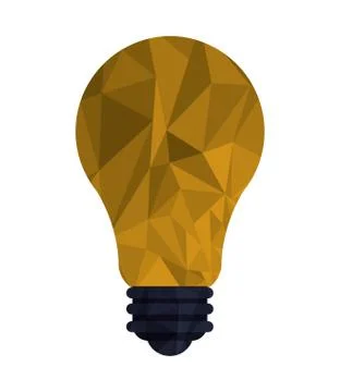 Regular lightbulb with polygon texture icon Stock Illustration
