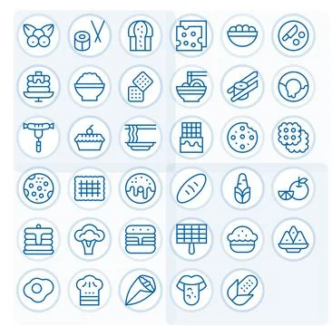 Regular Line Display Perfect Vector Icons from Food Icon Set with 35 128x12.. イラスト素材