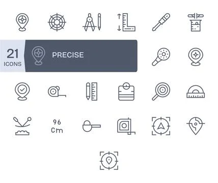 Regular Line Editable Vector Icons from Precise Set with 25 High Resolution.. Stock Illustration