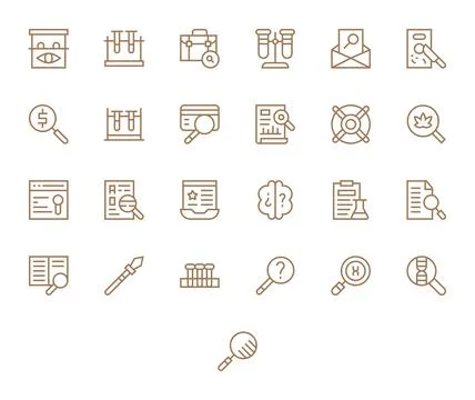 Regular Line Pixel Optimized Vector Icons from Investigation Set with 25 Re.. Stockillustratie