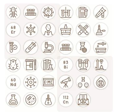 Regular Line Pixel Optimized Vector Icons from Scientific Set with 35 128x1.. Stockillustratie