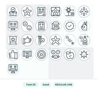 Regular Line PIXEL Perfect Vector Icons from Good Set with 25 High Resoluti.. Stock Illustration