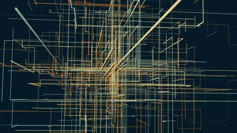 Regular lines formation grows in size and rotates in different directions Stock Footage 150789680