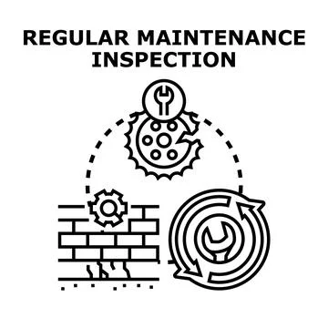 Regular maintenance inspection service for building and equipment Illustrazione stock