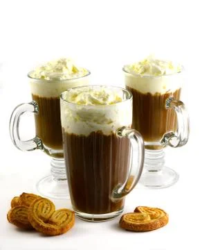 Regular mocha with whipped cream Stock Photos
