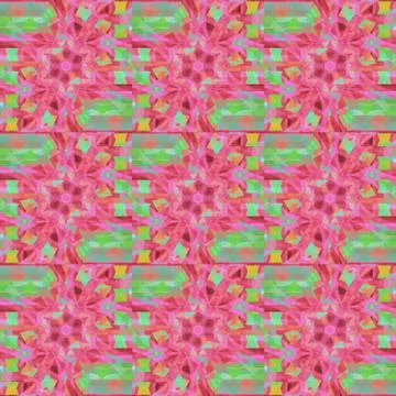 Regular ornamental pattern red violet light green Ilustración de archivo
