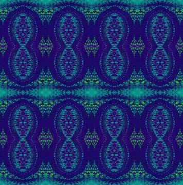 Regular ornate ornamental pattern purple light blue turquoise green Stock Illustration