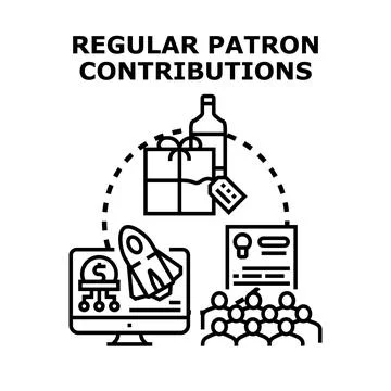Regular patron contributions concept for digital platform Stock Illustration
