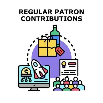 Regular patron contributions concept for digital platform Stock Illustration