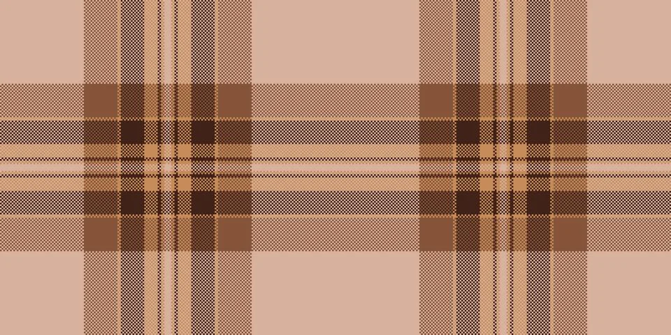 Regular pattern fabric plaid, industry background texture vector. Peach tar.. Stock Illustration