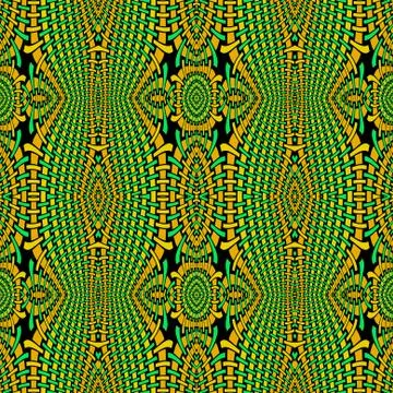Regular pattern orange green black Stock Illustration