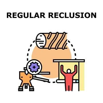 Regular reclusion concept vector illustration icon Stock Illustration