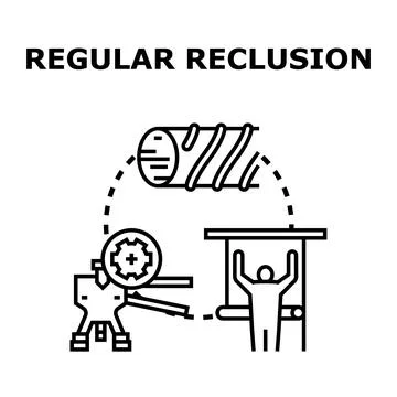 Regular reclusion concept vector illustration icon Stock Illustration